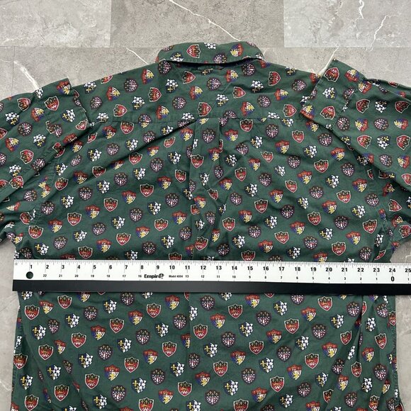 Vintage Tommy Hilfiger Shirt Mens Large Crest All Over Print AOP Button Up y2k - Picture 6 of 8